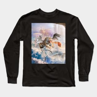 Big Cat Tiger As Flying Dragon Long Sleeve T-Shirt